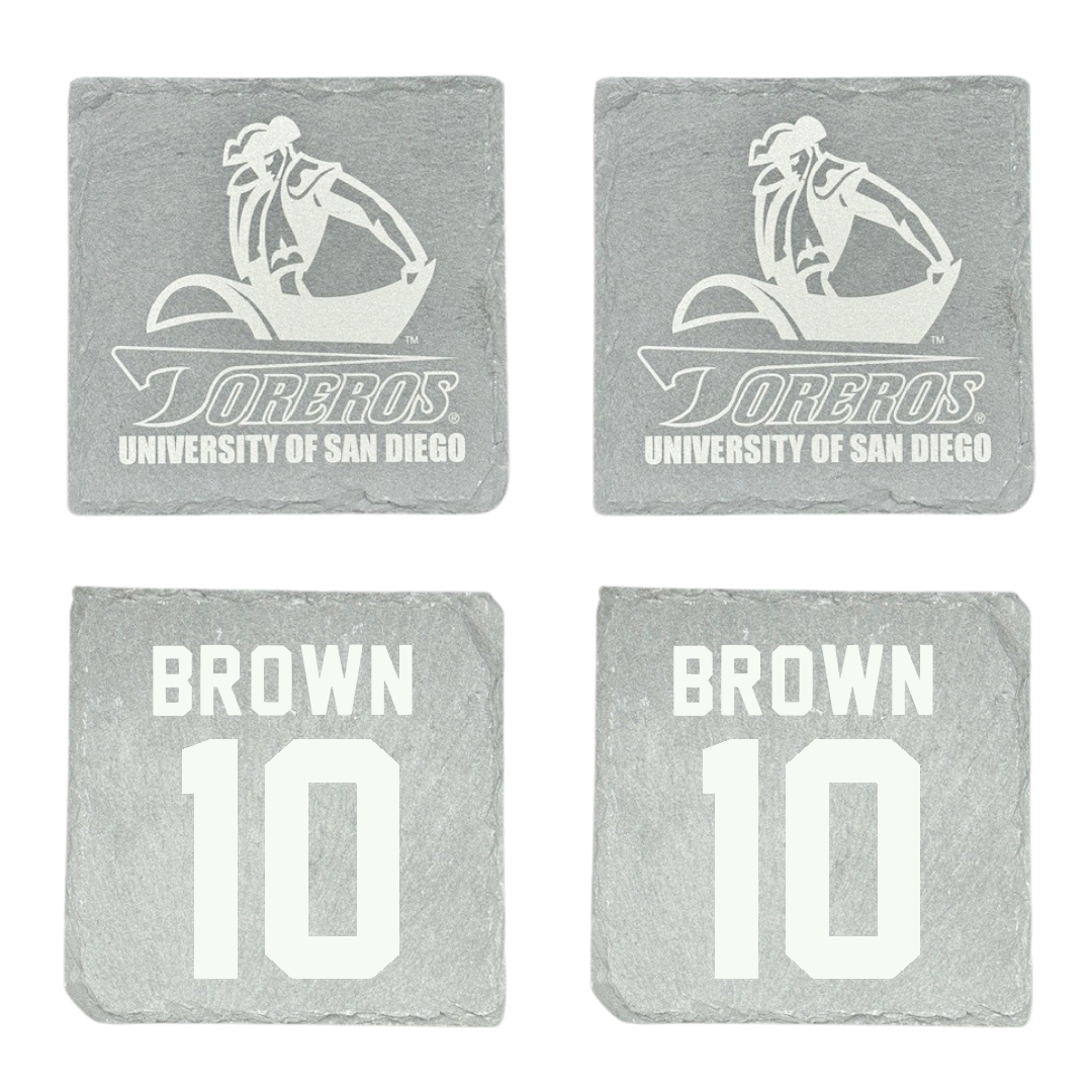 University of San Diego Football Stone Coaster (4 Pack)  - #10 Nathan Brown