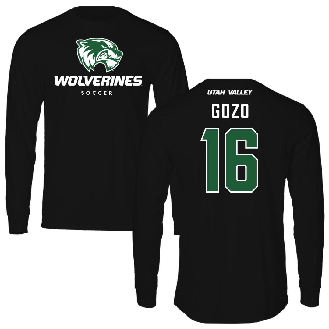 Utah Valley University Soccer Black Long Sleeve - #16 Elijah Gozo