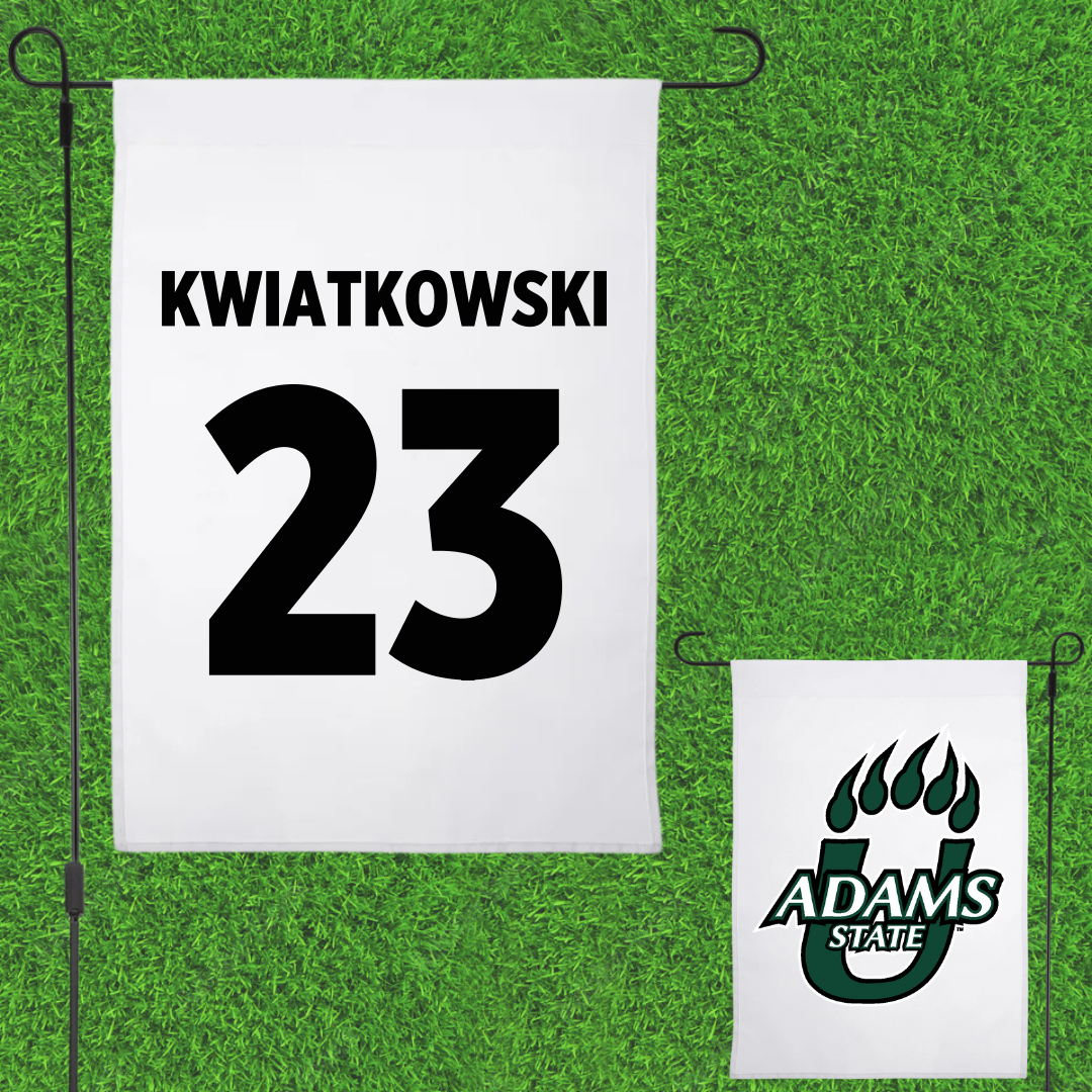 Adams State University Soccer White Garden Flag - #23 Hailey Kwiatkowski