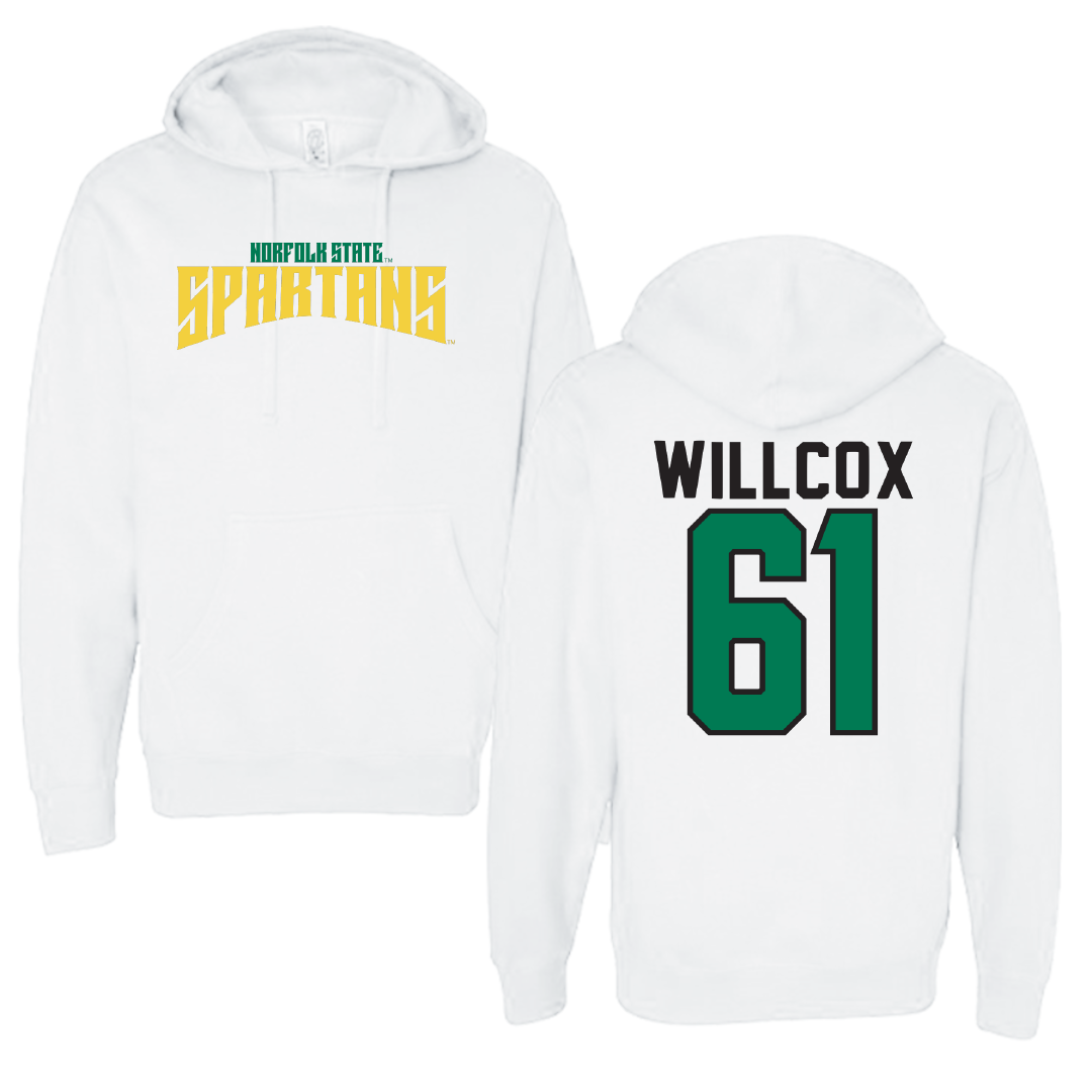Norfolk State University Football White Classic Hoodie - #61 Grandin Willcox
