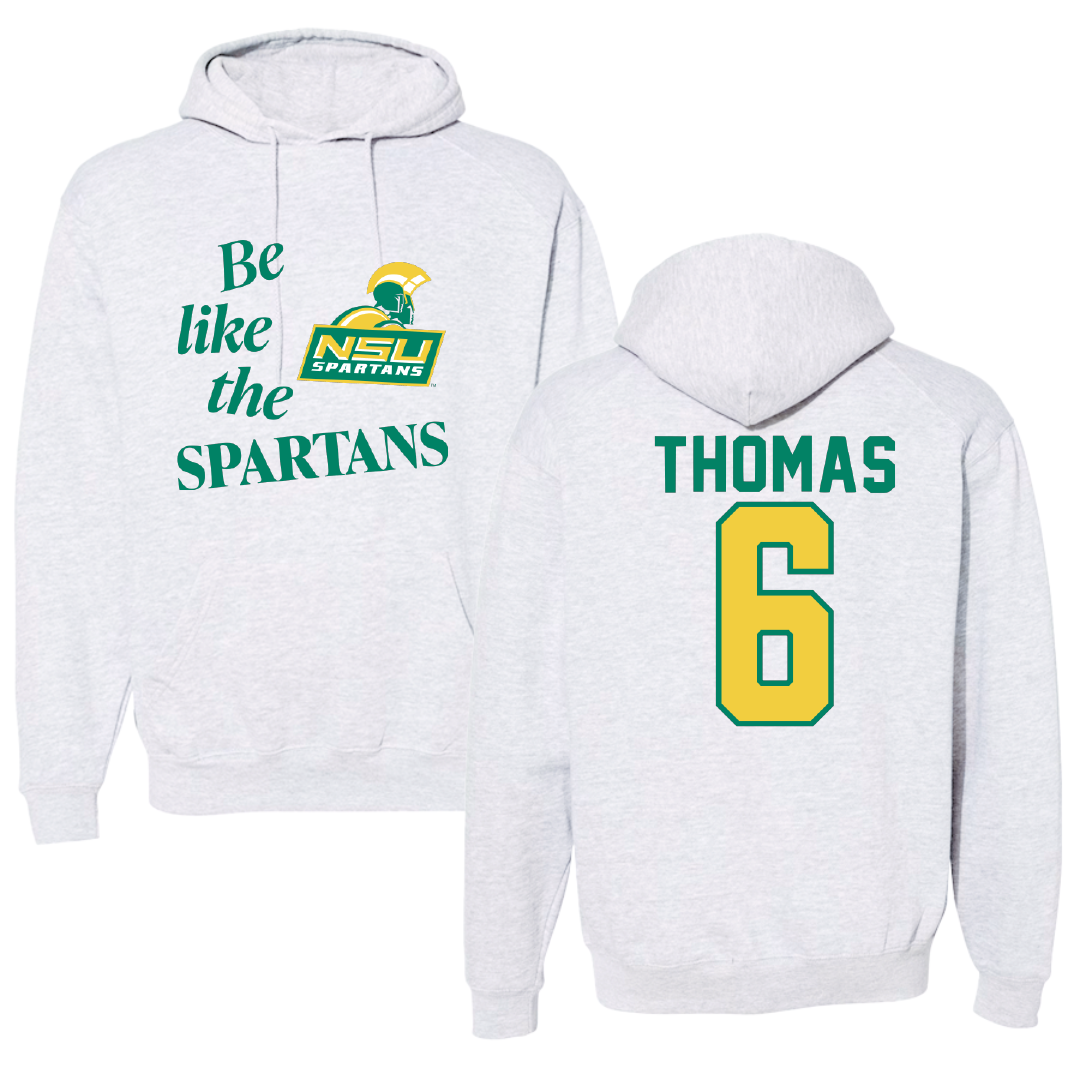 Norfolk State University Basketball Light Gray Be Like Us Hoodie - #6 Jamarii Thomas