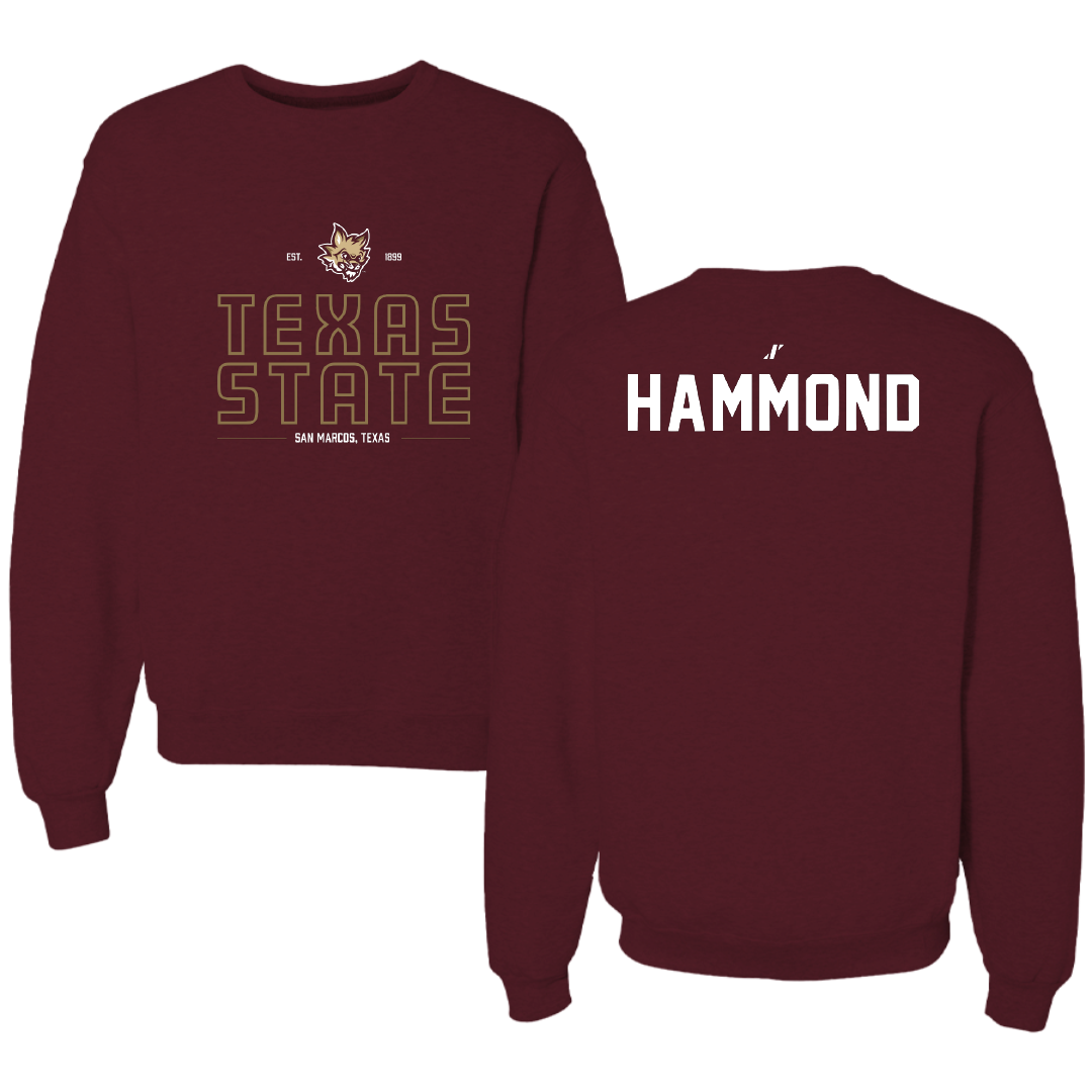 Texas State University TF and XC Maroon General Crewneck - Easton Hammond