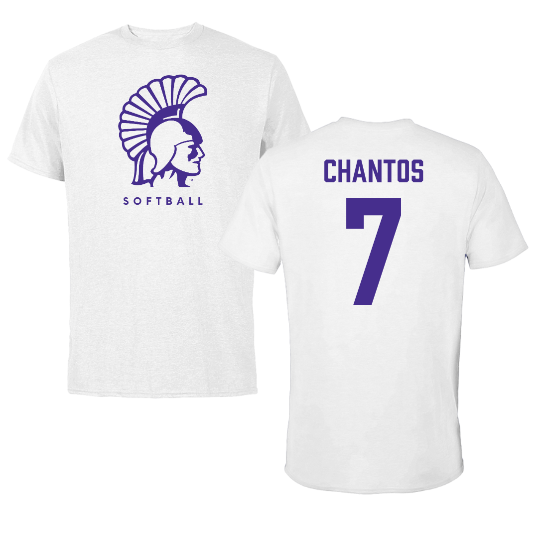 Winona State University Softball White Tee - #7 Ashlee Chantos