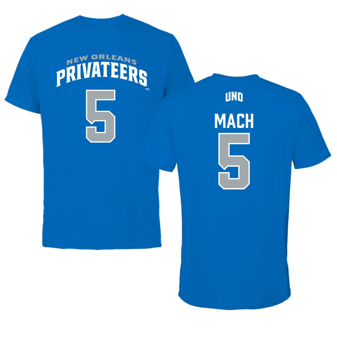 University of New Orleans Baseball Blue Jersey Tee - #5 Dylan Mach