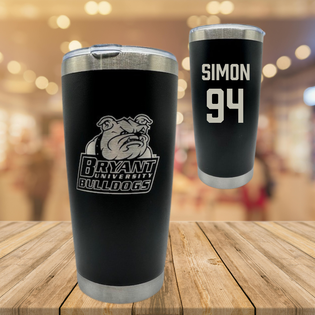 Bryant University Football Black Stainless Steel Tumbler - #94 Jailynn Simon
