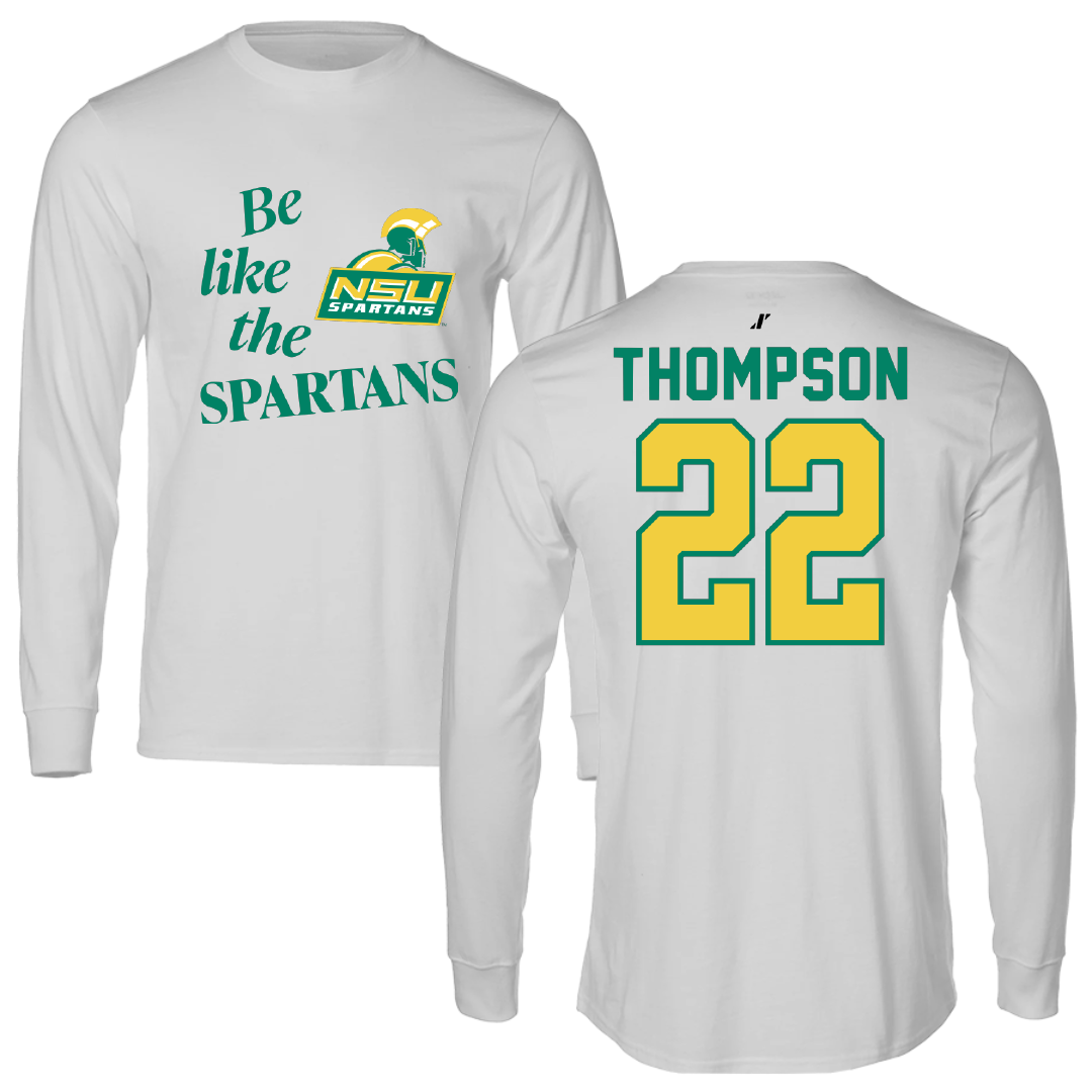 Norfolk State University Football Light Gray Be Like Us Performance Long Sleeve - #22 Ryan Thompson