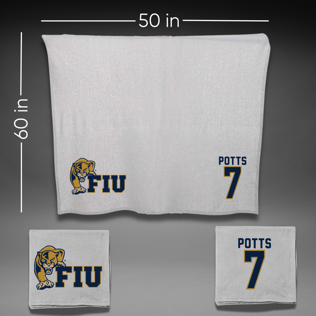 Florida International University Football Gray Blanket - #7 Jamal Potts