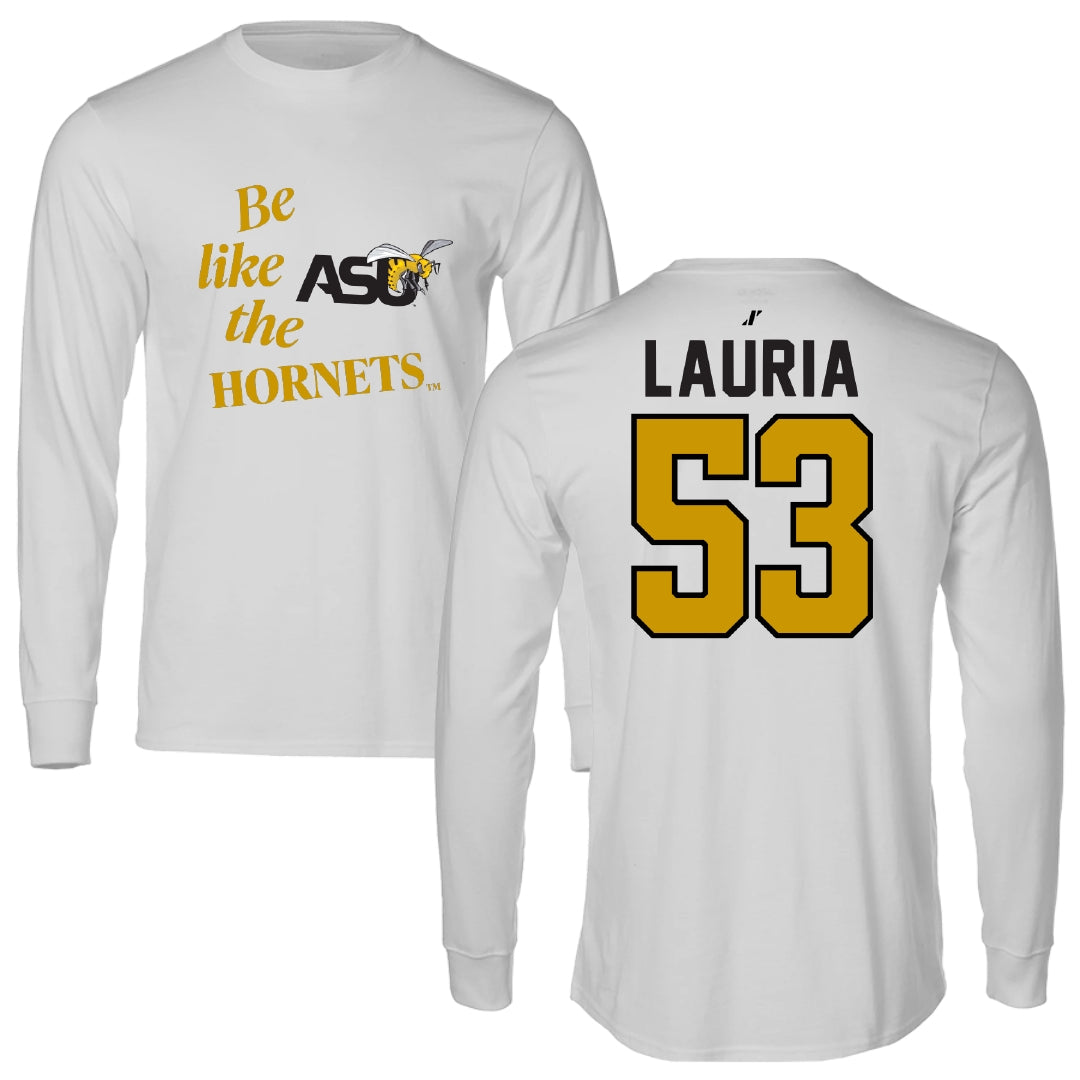 Alabama State University Football Light Gray Be Like Us Long Sleeve - #53 Thomas Lauria