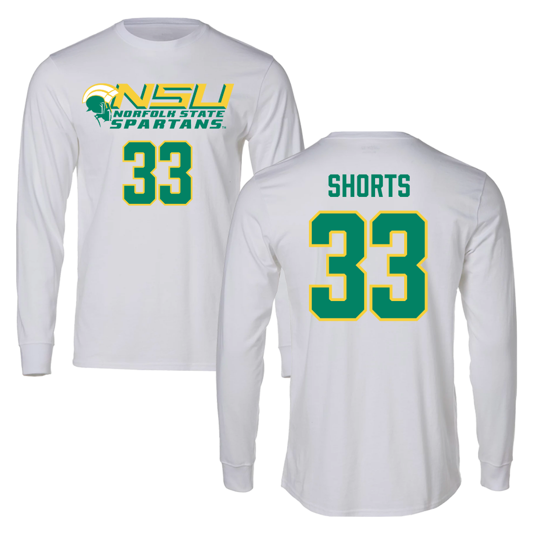 Norfolk State University Softball White Long Sleeve - #33 Emory Shorts