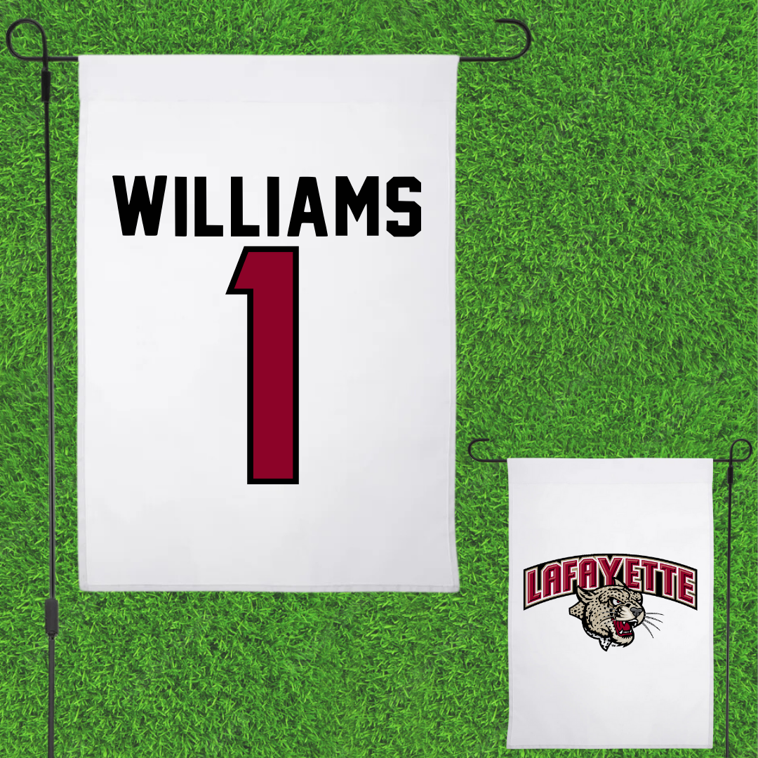 Lafayette College Basketball White Garden Flag - #1 Caleb Williams