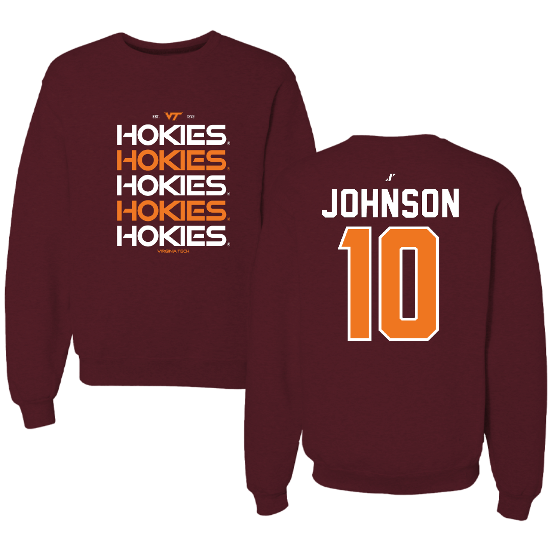 Virginia Tech Basketball Maroon General Crewneck - #10 Tyler Johnson