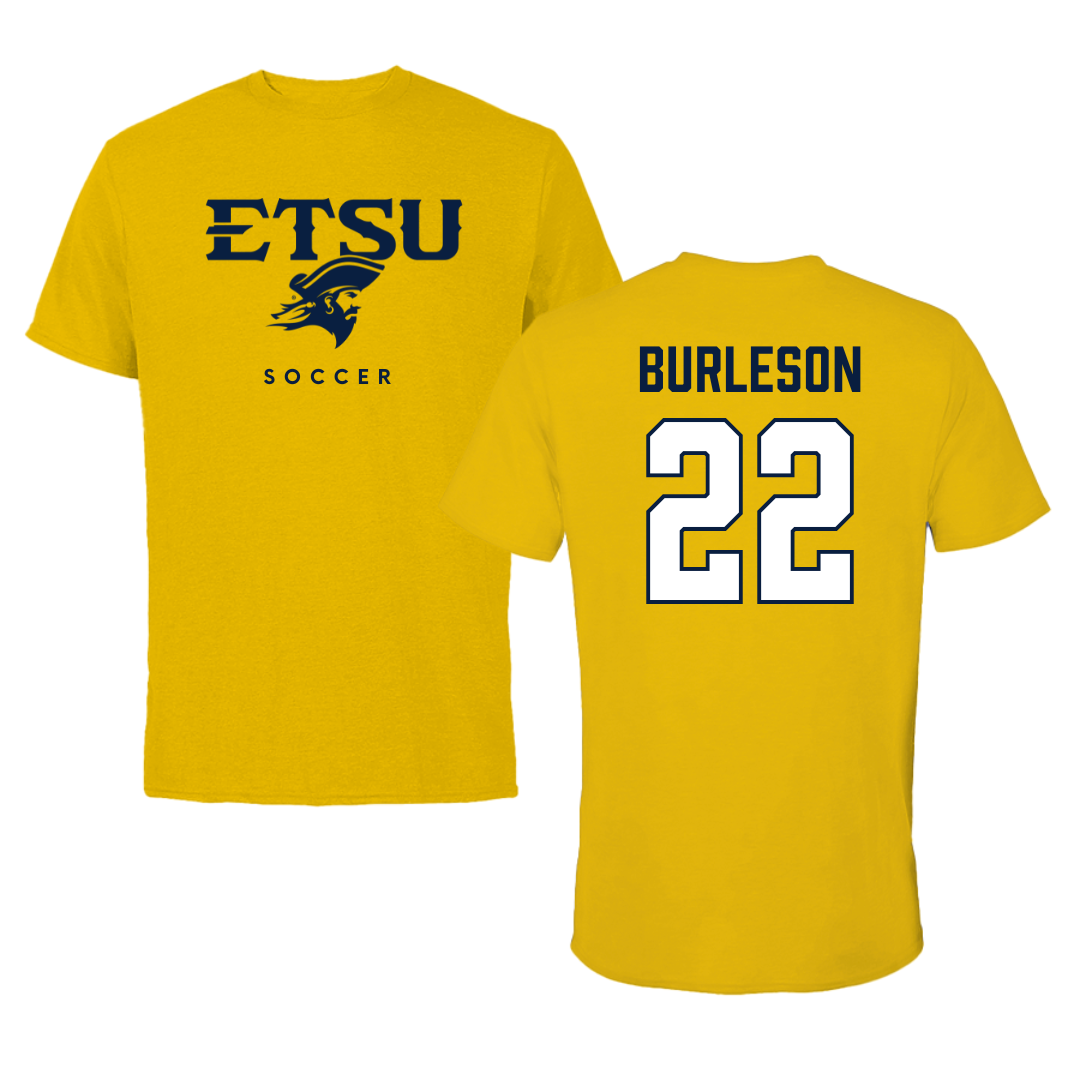 East Tennessee State University Soccer Gold Performance Tee - #22 Megan Burleson