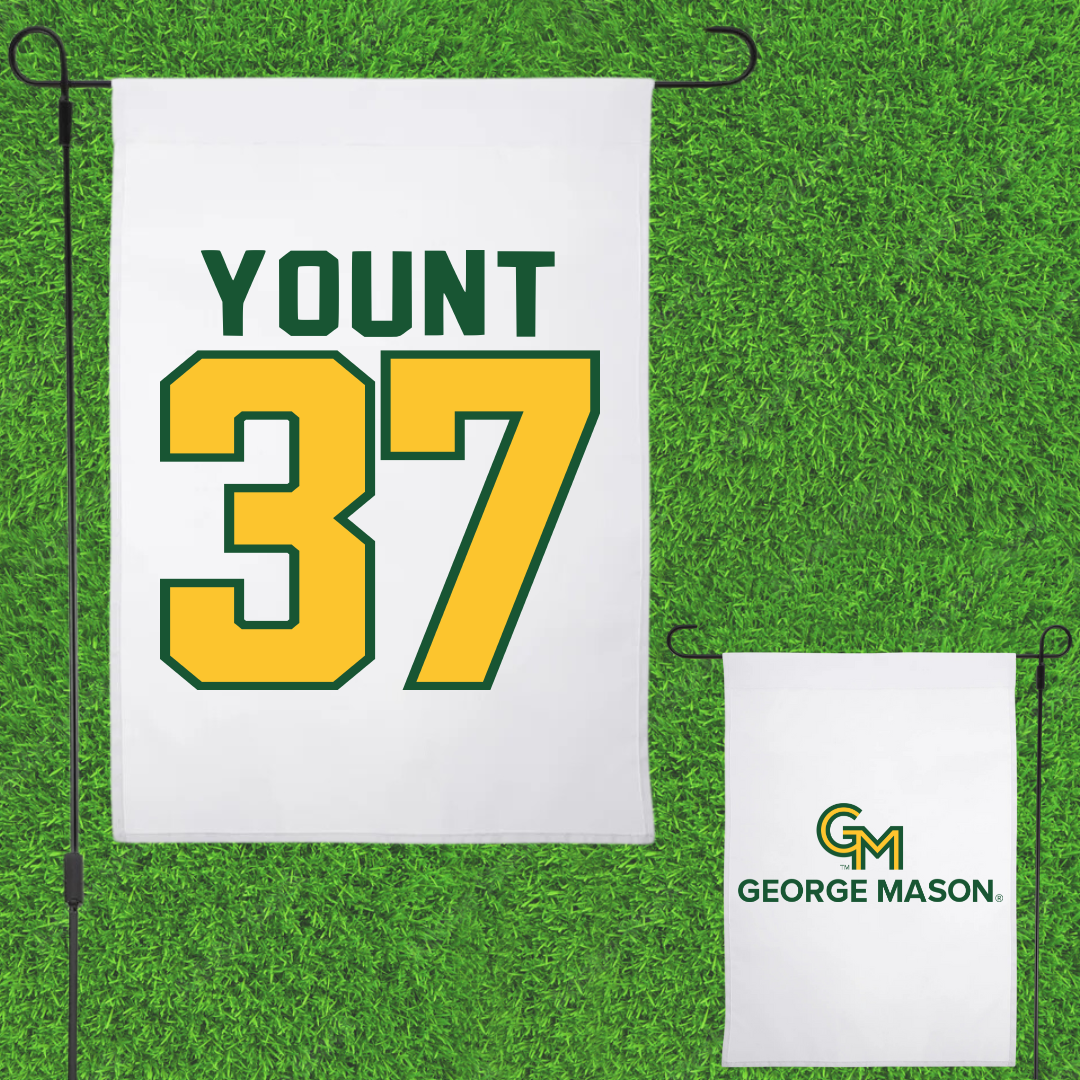 George Mason University Baseball White Garden Flag - #37 Britt Yount