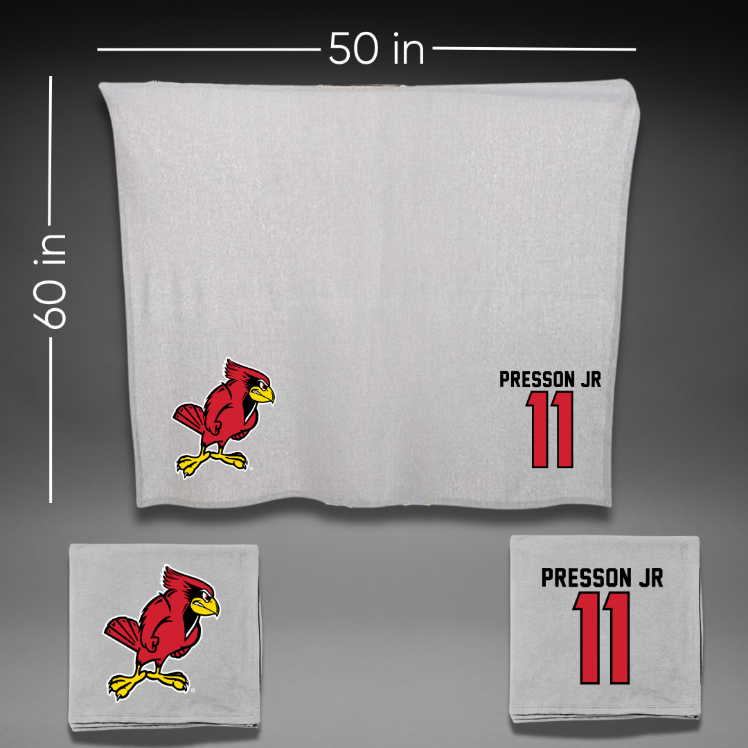 Illinois State University Football Gray Blanket - #11 Scotty Presson Jr