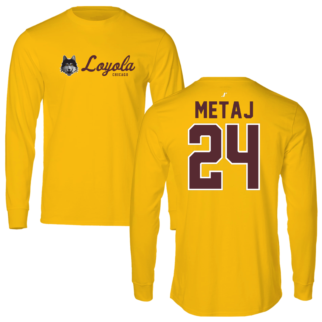 Loyola University-Chicago Soccer Gold General Performance Long Sleeve - #24 Ava Metaj