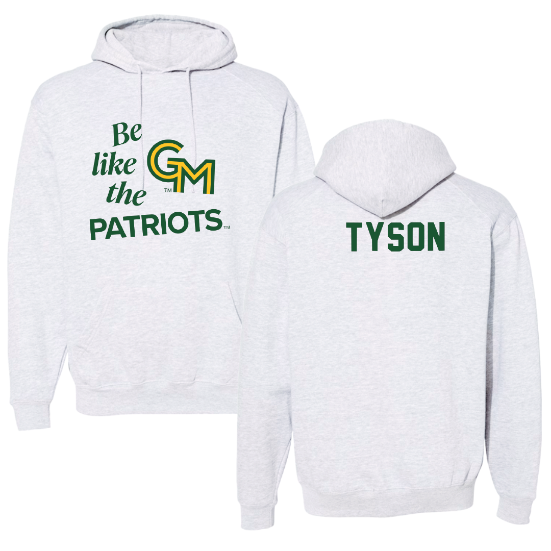 George Mason University TF and XC Light Gray Be Like Us Hoodie - Kailynn Tyson
