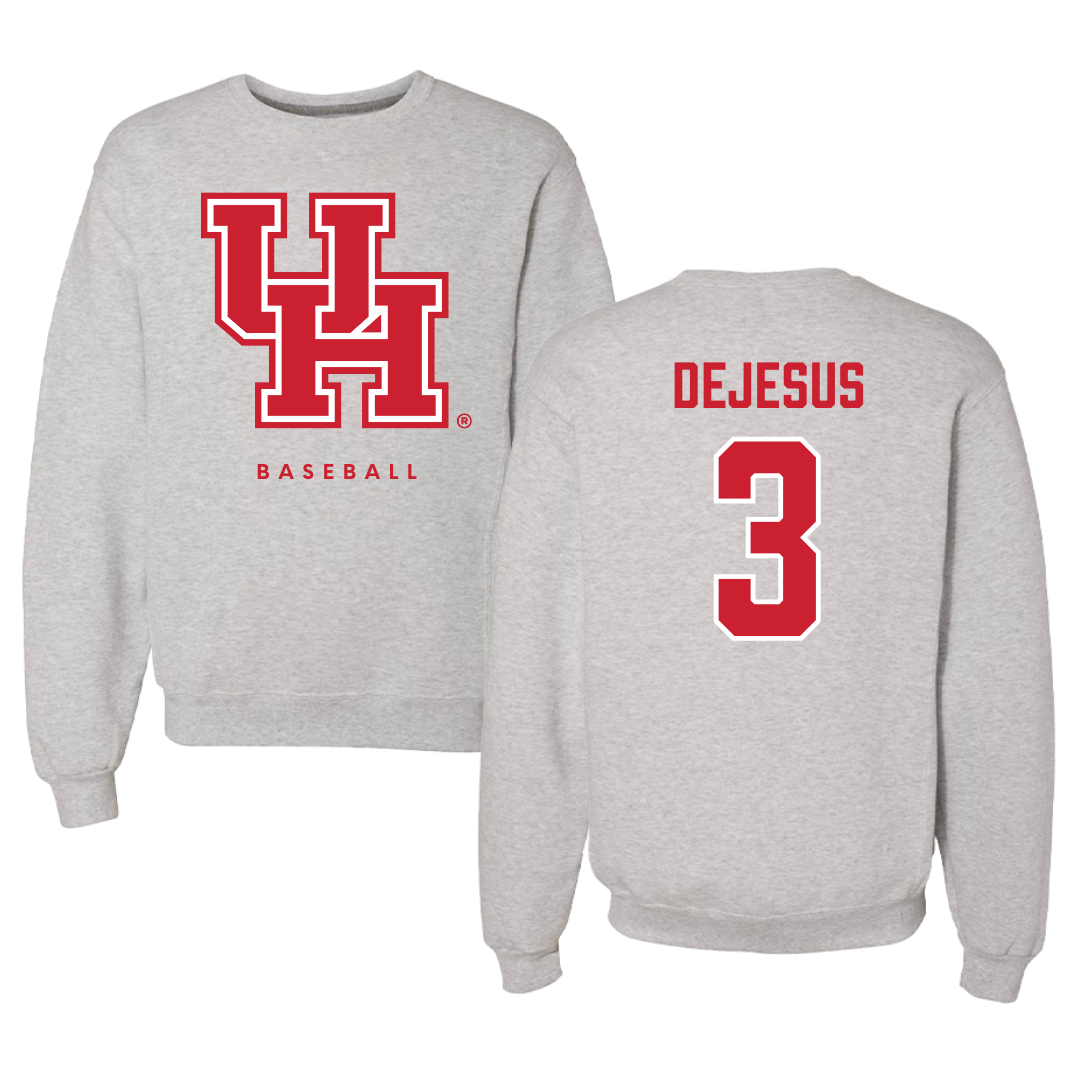 University of Houston Baseball Gray Crewneck - #3 Coby DeJesus