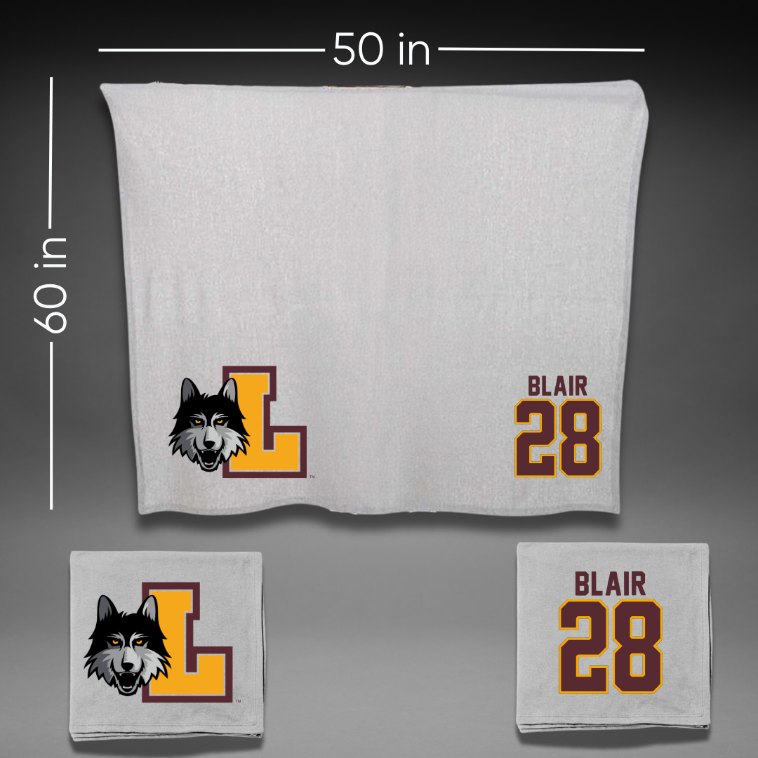 Loyola University-Chicago Soccer Gray Blanket - #28 Quinten Blair