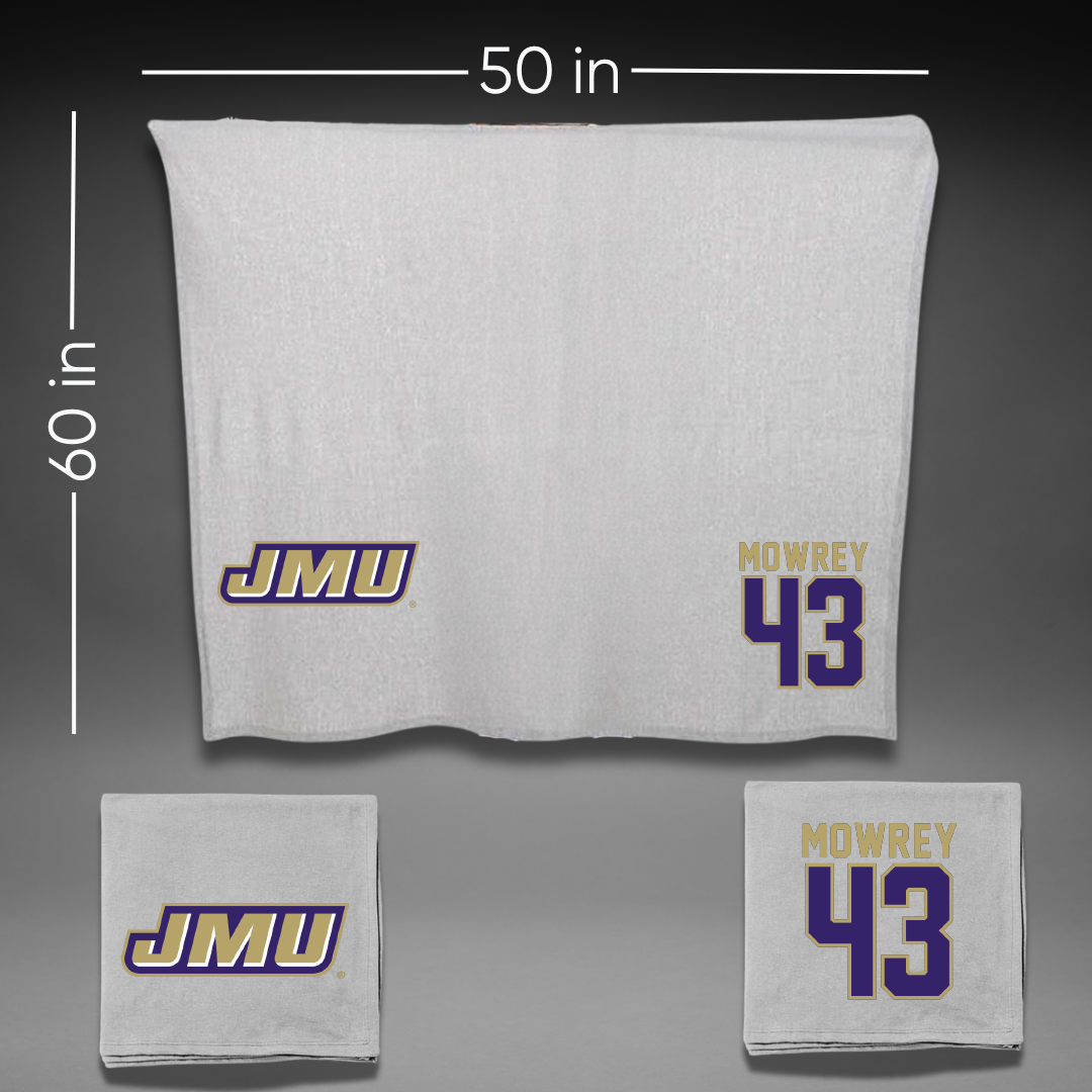 James Madison University Football Gray Blanket - #43 Jack Mowrey