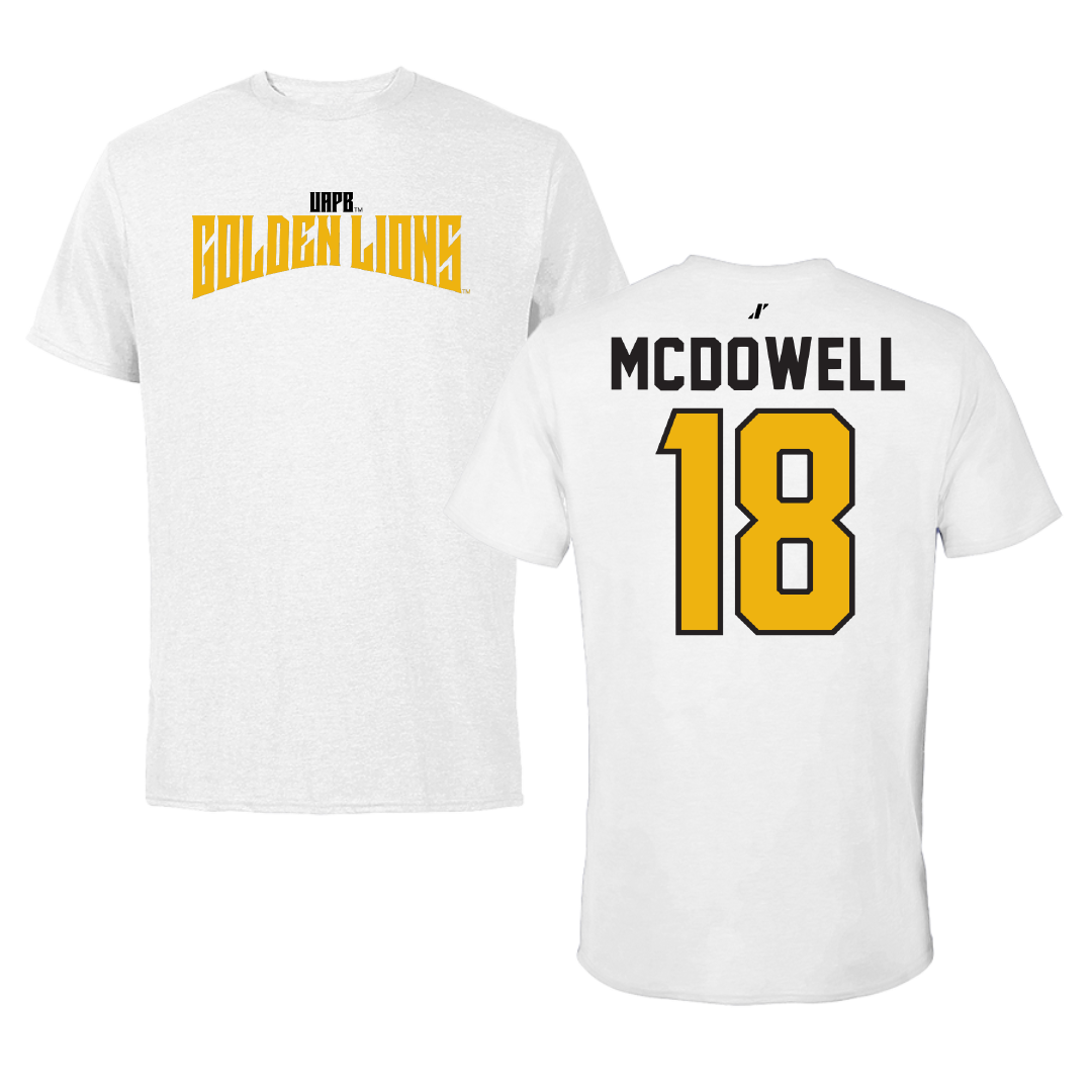 University of Arkansas-Pine Bluff Volleyball White Classic Performance Tee - #18 Mackenzie McDowell
