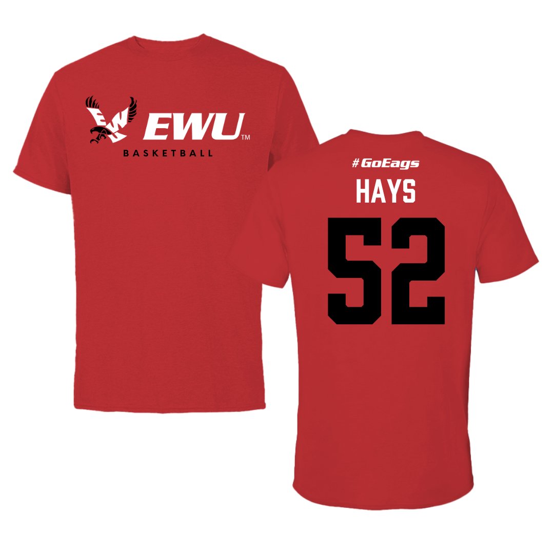 Eastern Washington University Basketball Red Block Tee - #52 Bella Hays