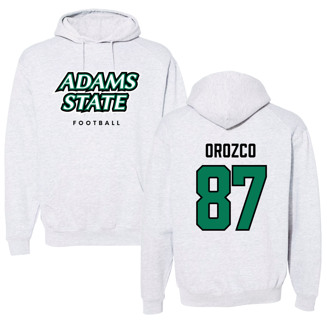 Adams State University Football Gray Block Hoodie - #87 Damien Orozco