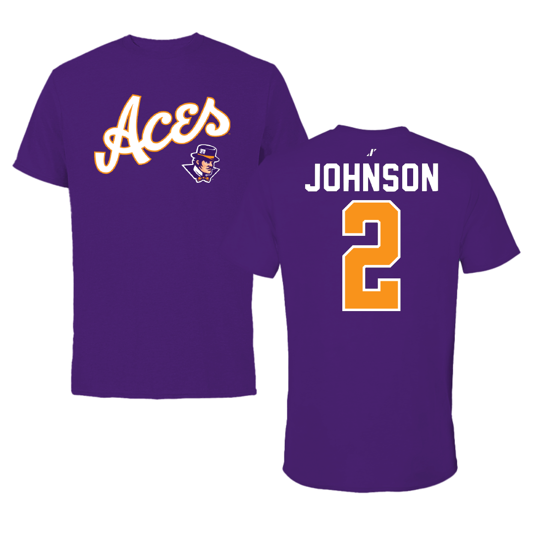 University of Evansville Soccer Purple General Tee - #2 Taylor Johnson