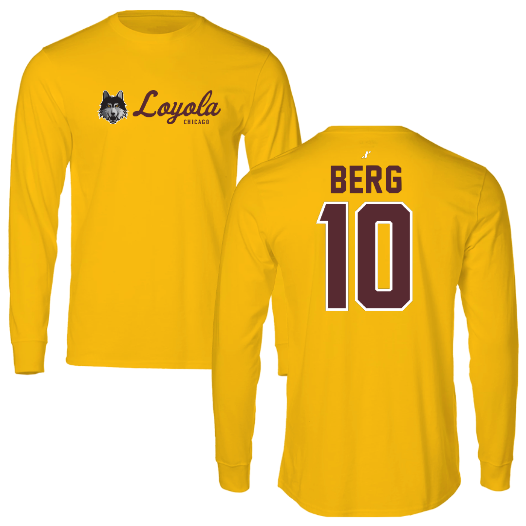 Loyola University-Chicago Basketball Gold General Long Sleeve - #10 Ali Berg