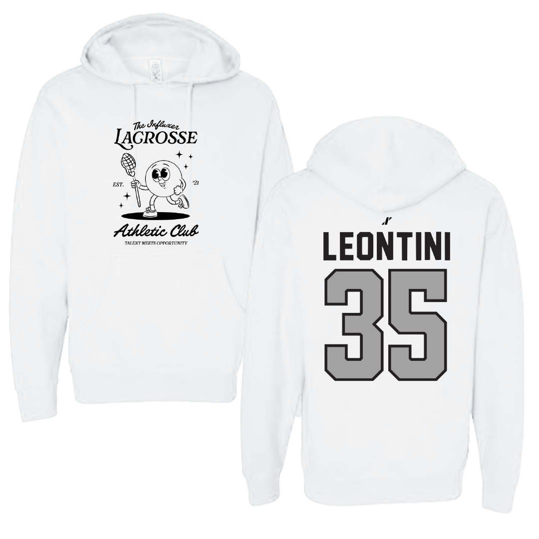 Lacrosse White Influxer Athletic Club Hoodie - #35 Gianna Leontini