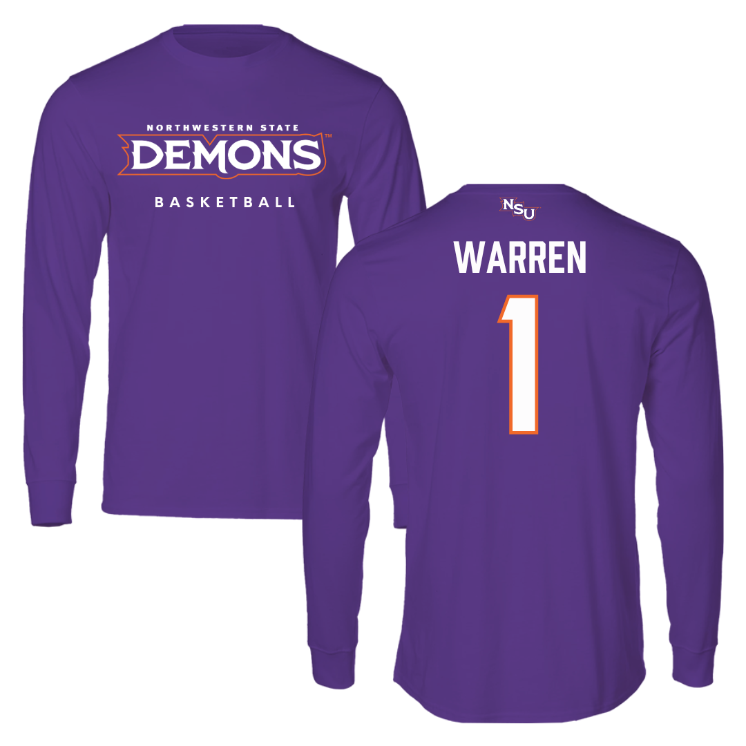 Northwestern State University Basketball Purple Demons Performance Long Sleeve - #1 JT Warren