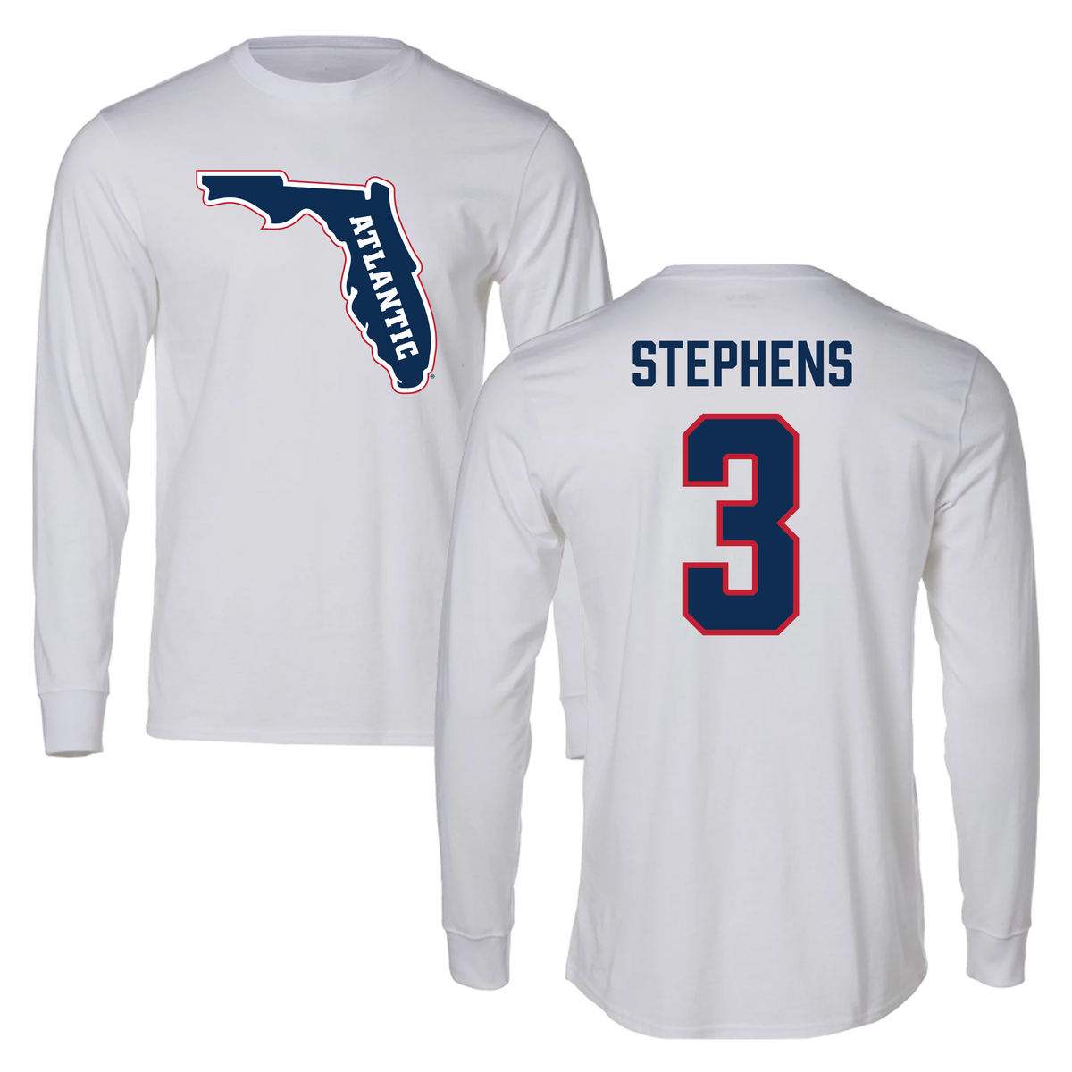Florida Atlantic University Volleyball White Long Sleeve - #3 Nono Stephens