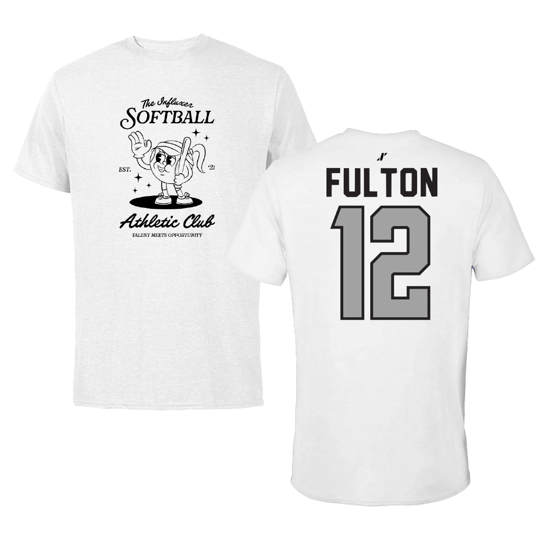 Softball White Influxer Athletic Club Tee - #12 Lauren Fulton
