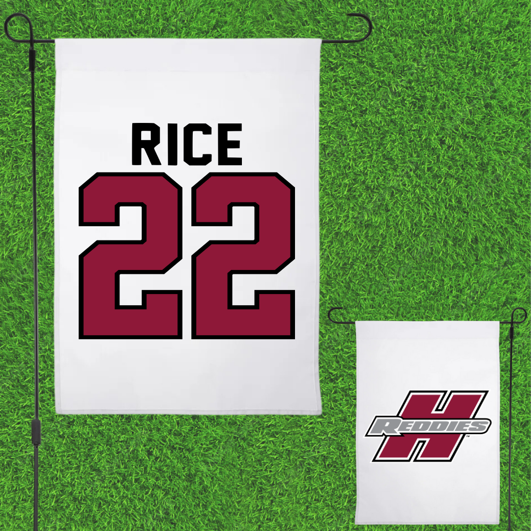 Henderson State University Baseball White Garden Flag - #22 Luke Rice
