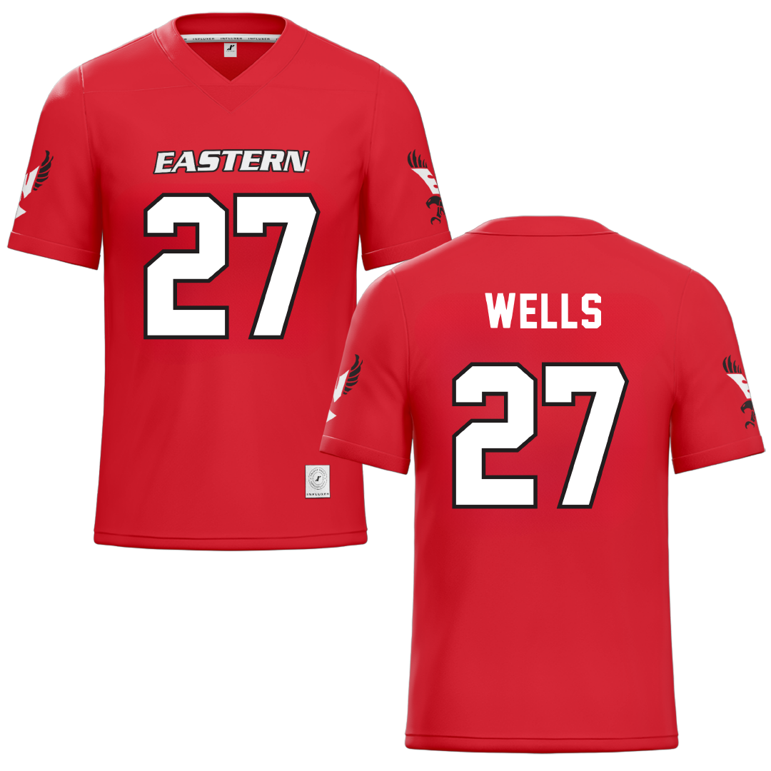 Eastern Washington University Red Football Jersey - #27 DaJean Wells