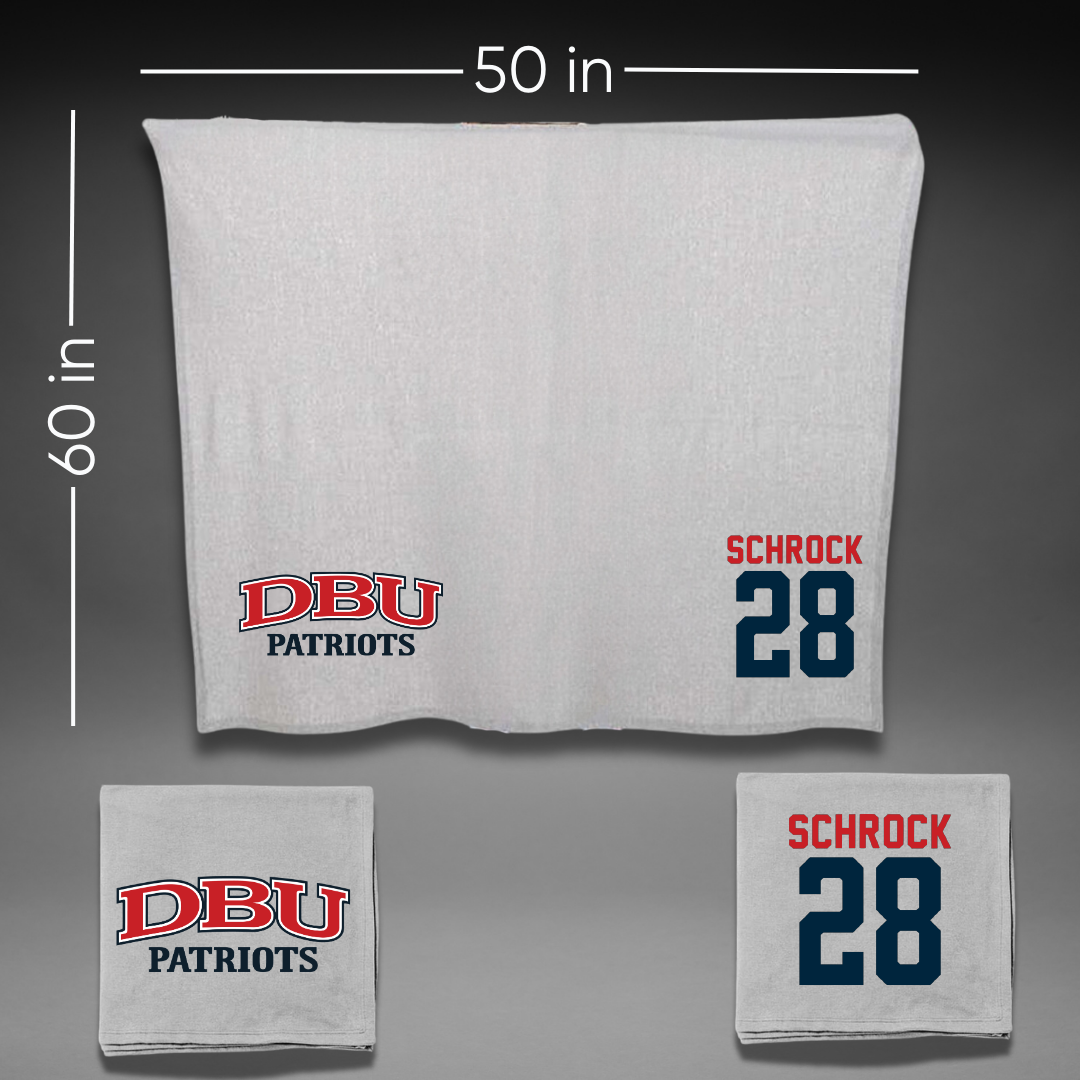 Dallas Baptist University Soccer Gray Blanket - #28 Sophia Schrock