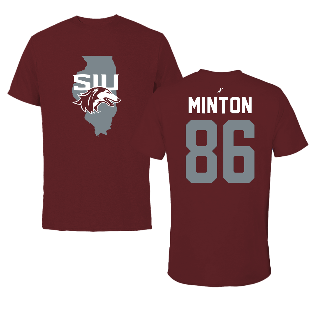 Southern Illinois University at Carbondale Football Maroon State Tee - #86 Logan Minton