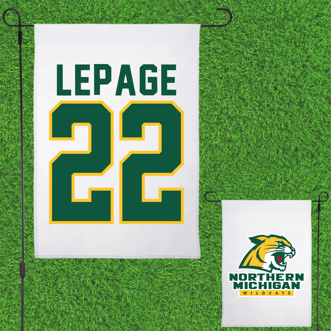 Northern Michigan University Basketball White Garden Flag - #22 Cooper LePage