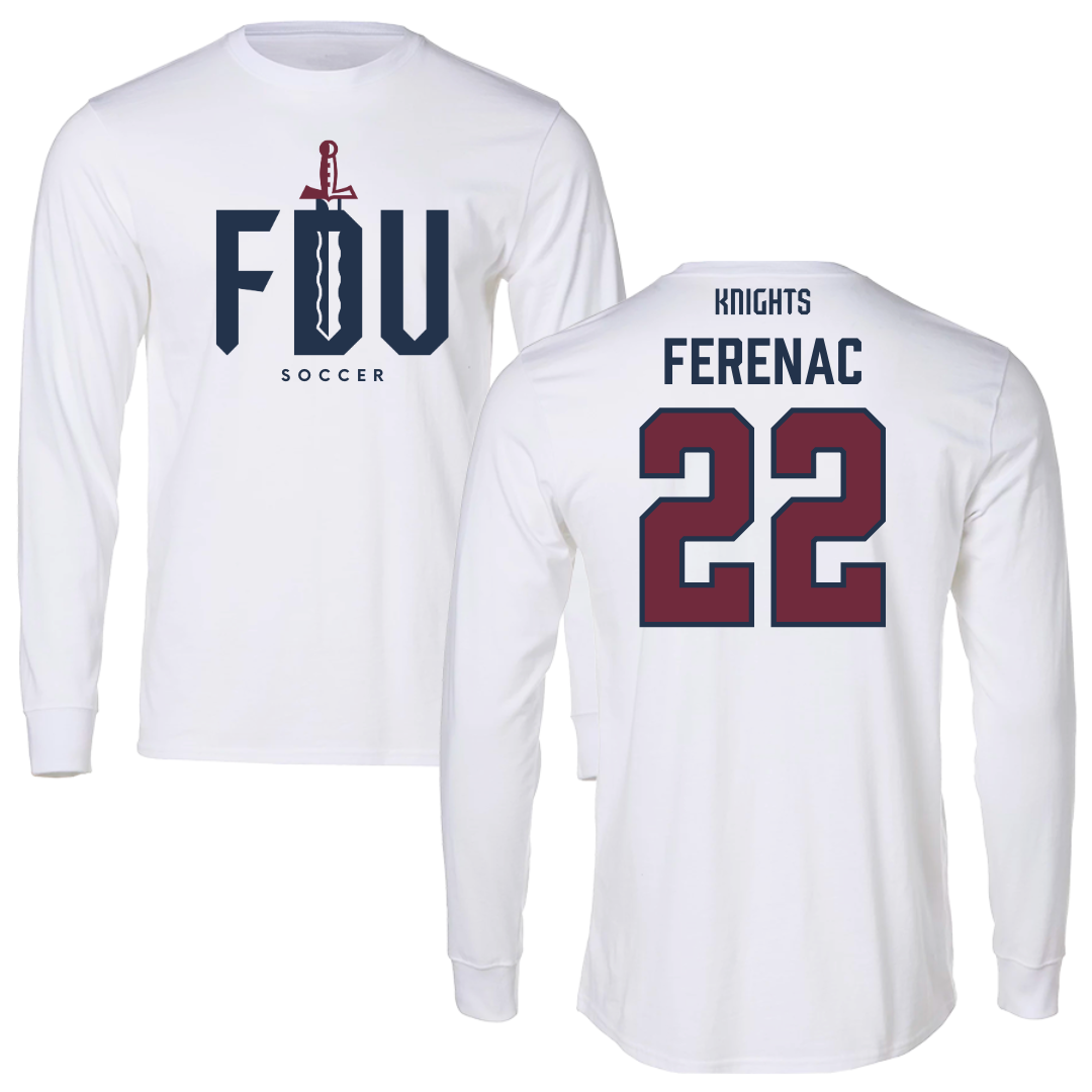 Fairleigh Dickinson University-Metropolitan Campus Soccer White Long Sleeve - #22 Alex Ferenac
