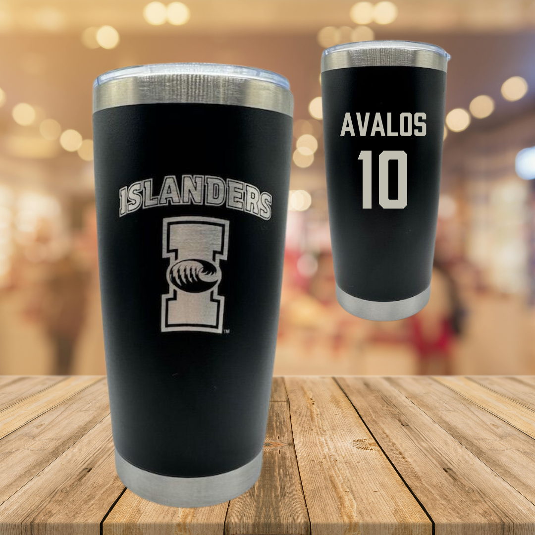 Texas A&M University-Corpus Christi Softball Black Stainless Steel Tumbler - #10 Rhea-Ann Avalos