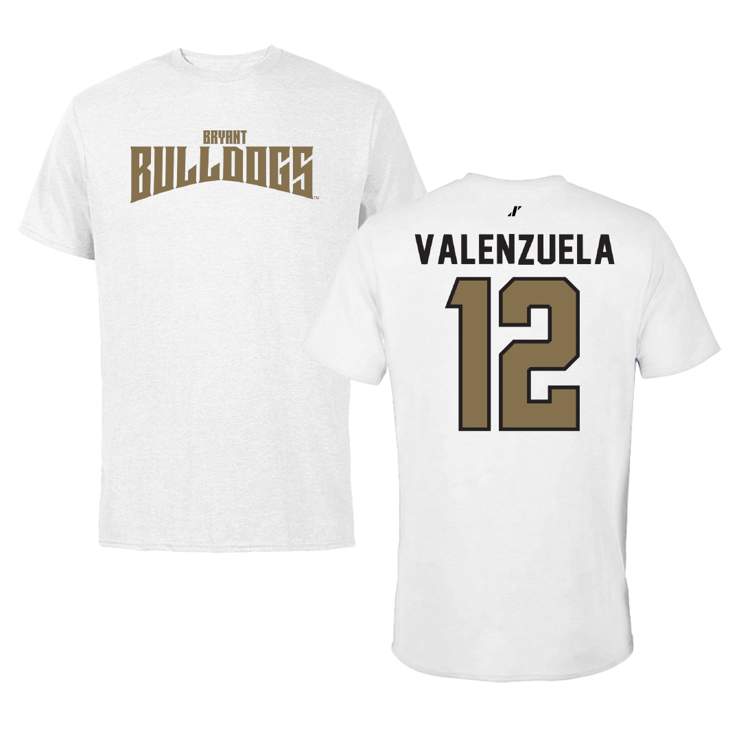 Bryant University Softball White Classic Performance Tee - #12 Faith Valenzuela