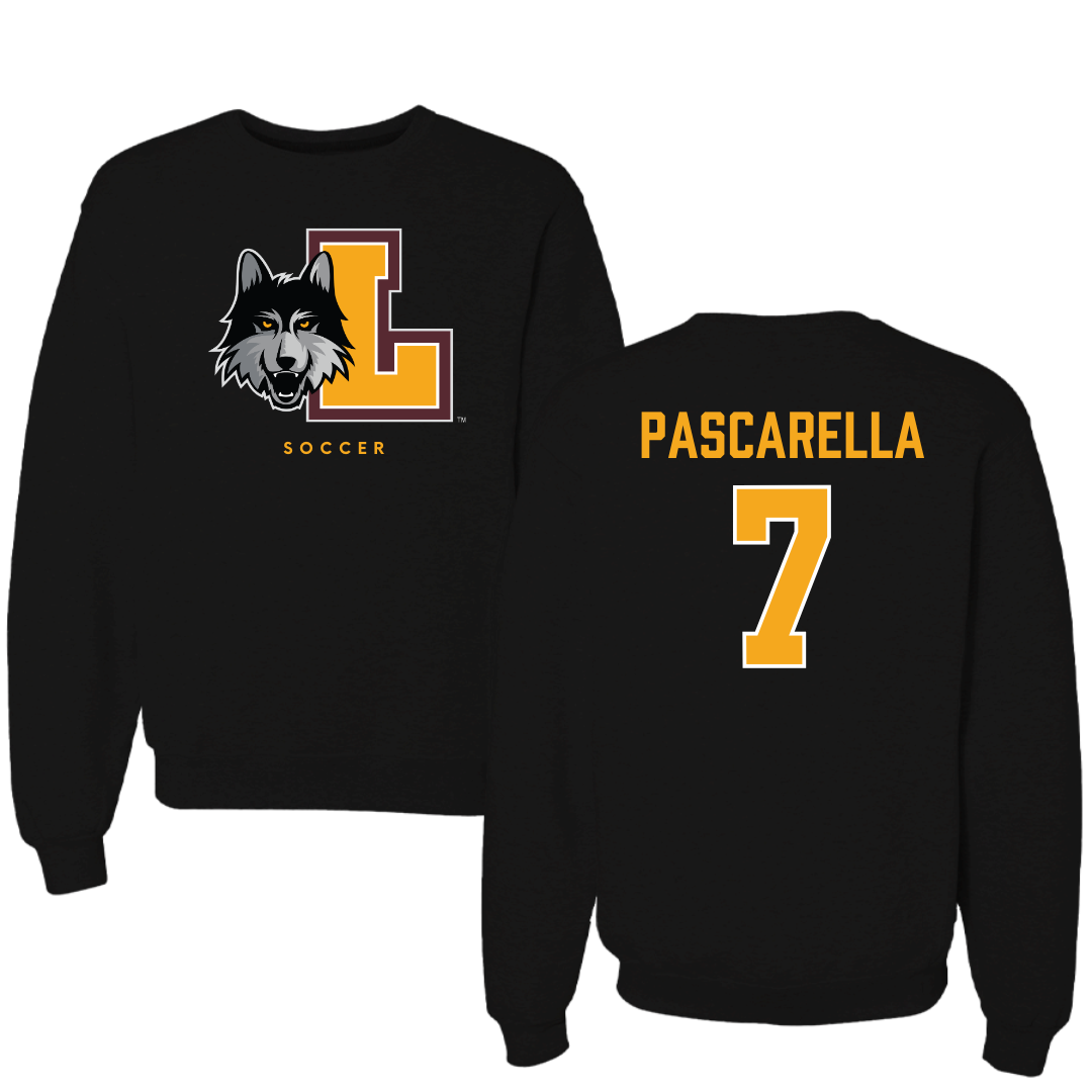Loyola University-Chicago Soccer Black Mascot Crewneck - #7 Jordan Pascarella