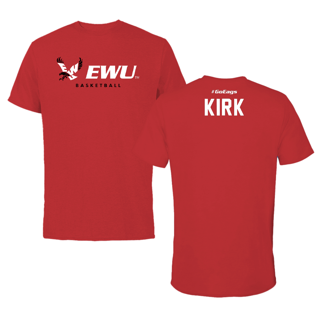Eastern Washington University Basketball Red Block Tee - Paris Kirk