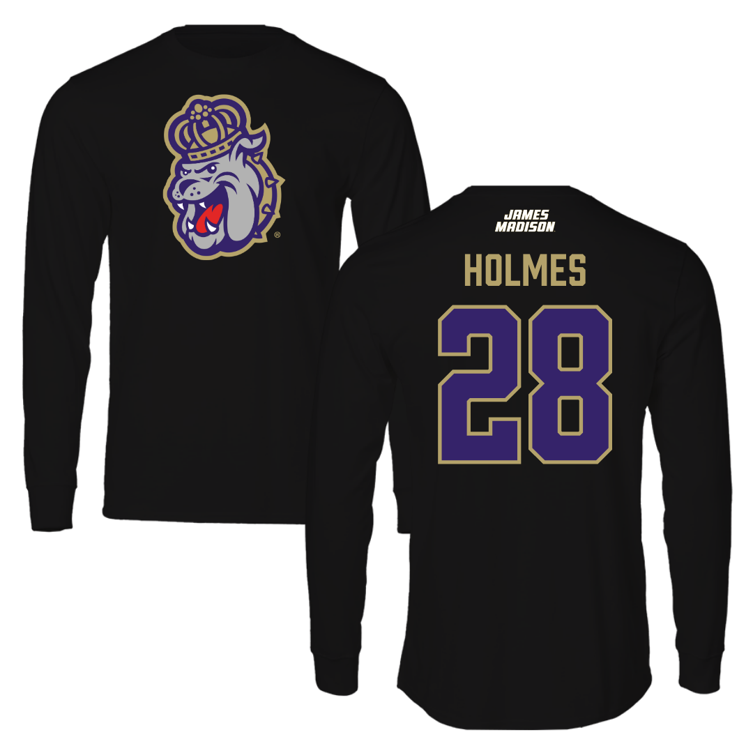 James Madison University Football Black Long Sleeve - #28 Kye Holmes