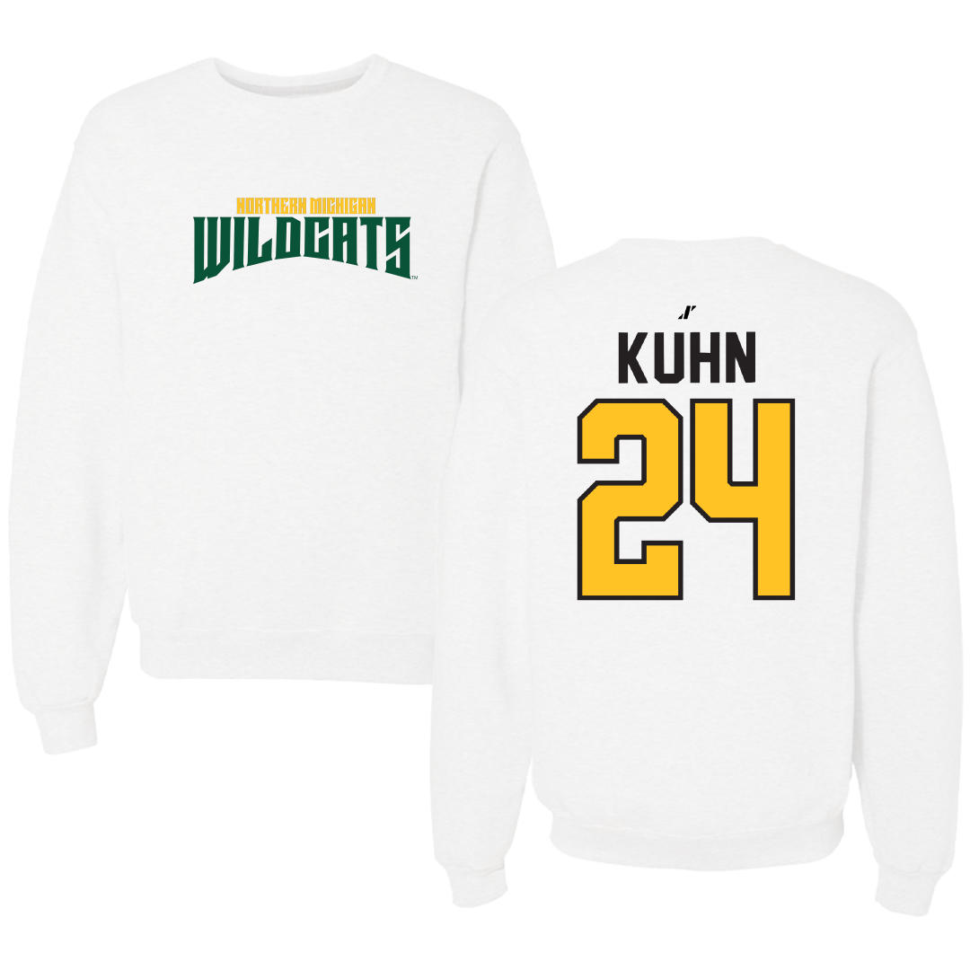 Northern Michigan University Basketball White Classic Crewneck - #24 Makaylee Kuhn