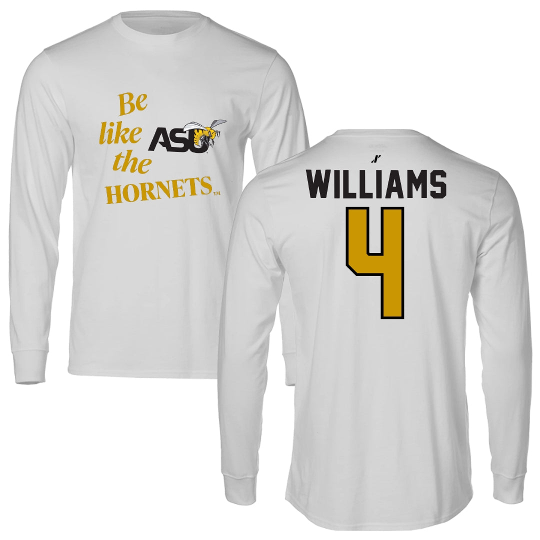 Alabama State University Soccer Light Gray Be Like Us Performance Long Sleeve - #4 Tatyana Williams