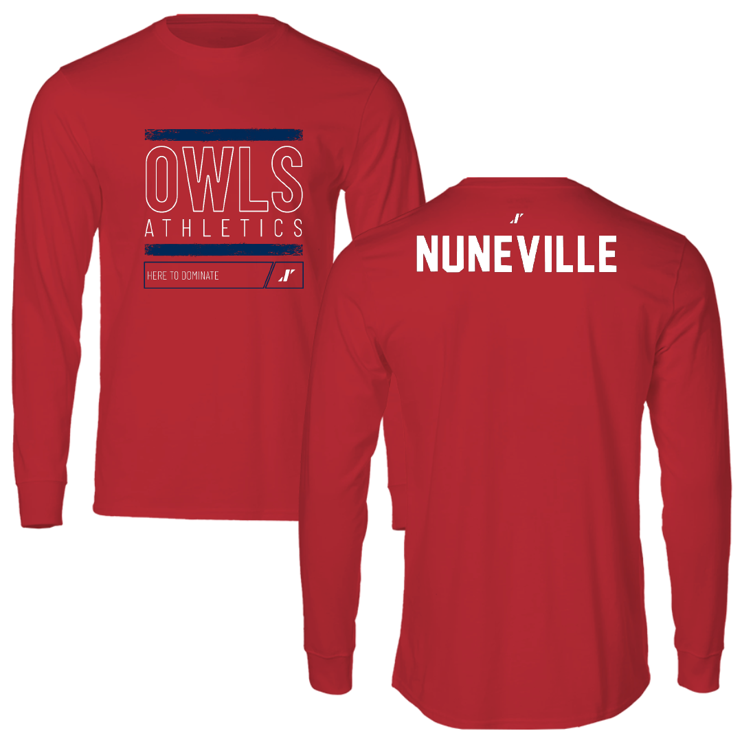 Florida Atlantic University TF and XC Red Dominate Long Sleeve - William Nuneville