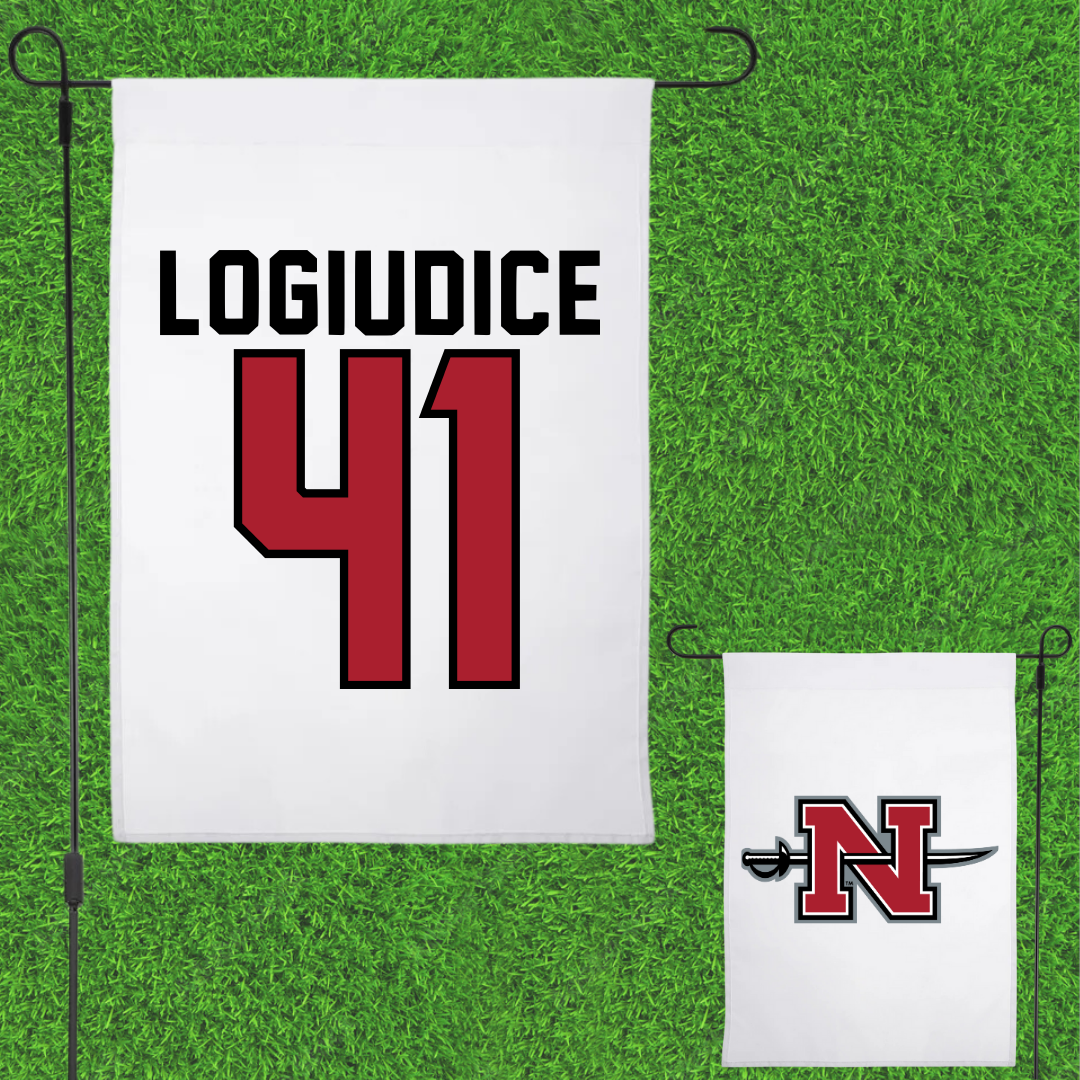 Nicholls State University Football White Garden Flag - #41 Dominic LoGiudice