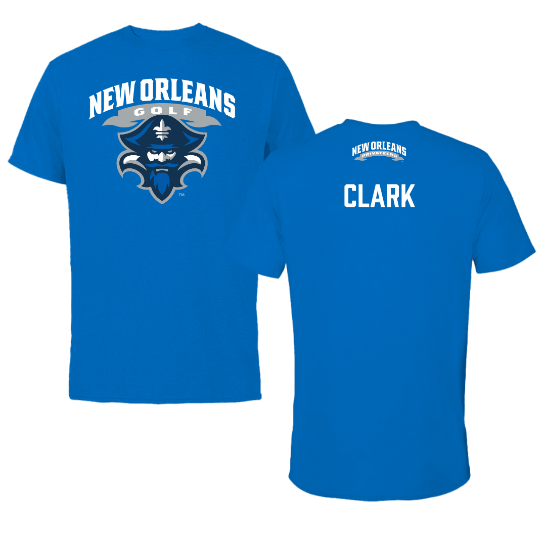 University of New Orleans Golf Blue Performance Tee - Canon Clark