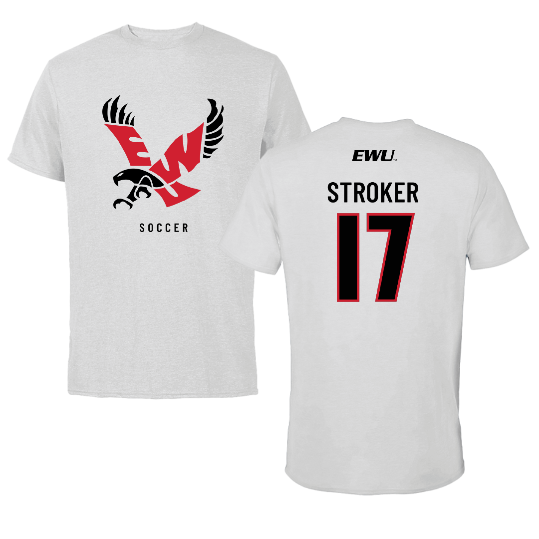 Eastern Washington University Soccer Light Gray Performance Tee - #17 Kyla Stroker