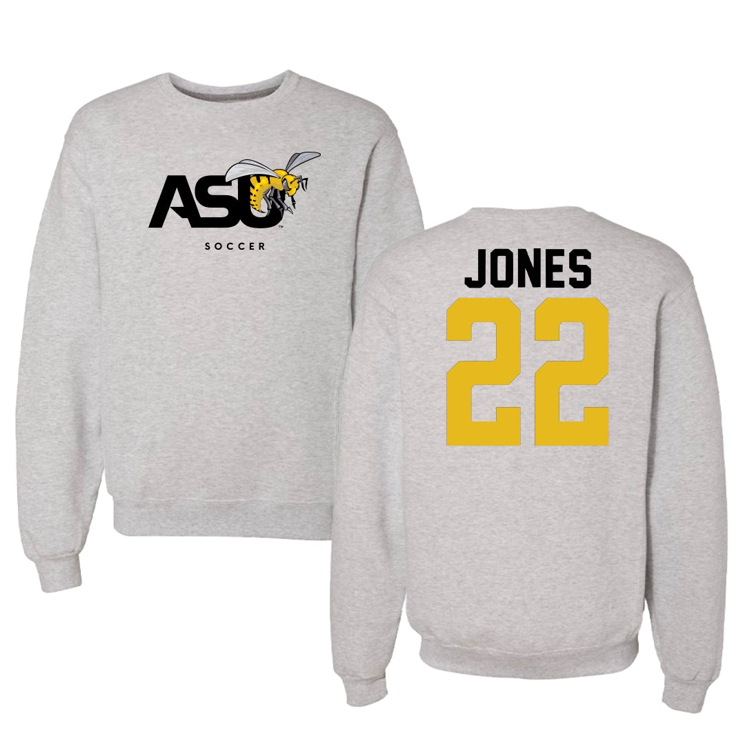Alabama State University Soccer Light Gray Crewneck - #22 Summer Jones